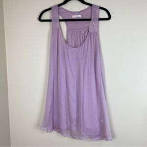 Victoria Secret Pink Sheer Lined Sequined Sleepwear Tank top Large